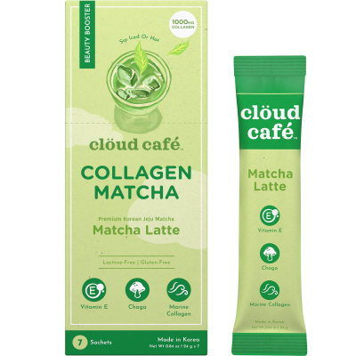 Cloud Cafe Matcha latte sachet.
